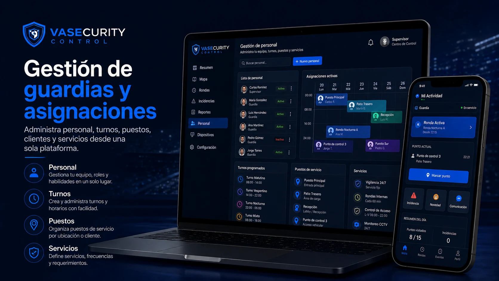 Aplicación para Vigilantes - VASECURITY Control